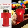 Uonlytech 2pcs Cross Candle Light, Red Flickering Flameless Candles Reusable