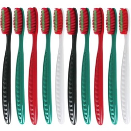 Cepillo De Dientes Manual Big Head (Paquete De 10), Cerdas Ultrasuaves Para Adultos, Hilo Dental Extrasuave Para Dientes Sensibles