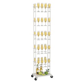 YAGEANNL Champagne Wall,Champagne Wall Holder for Party,5 Tier Metal Champagne Wall Stand,40 Wine Glass Champagne Wall for Champagne Cups at Weddings, Bridal Shower Parties & Events