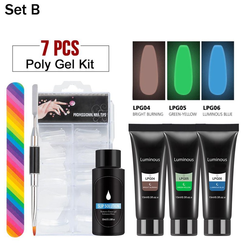 Luminous Nail Gel Kit for Nails Extensions with Nail File