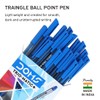 Doms 20 x 0.6mm Trio-Matic Triangular BLUE Ballpoint Pens Smooth