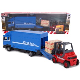 Toyland® Load and Go Vehicle Set - Scania Freight Truck with Forklift and Pallet - Transport Vehicle Toys - Boys Toys (Blue Truck)