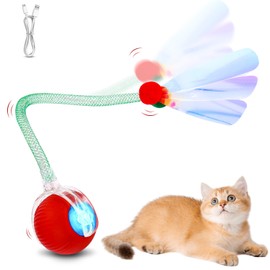 FAOKZE Cat Toy, Interactive Cat Toys, Electric Cat Toy with USB, Intelligent Obstacle Avoidance Cat Toy Ball Electric, Toy for Cats