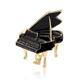 Music Note Brooch Lapel Pin for Women Piano Guitar Musician Musical Instrument Music Note Emblem Bedge Brooches Lapel (Black Piano)