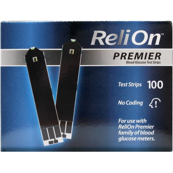 ReliOn Premier Blood Glucose Test Strips, 100 Ct