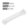 sourcing map Polypropylene Rope Braid Cord 30M/98.5ft 8mm Dia White