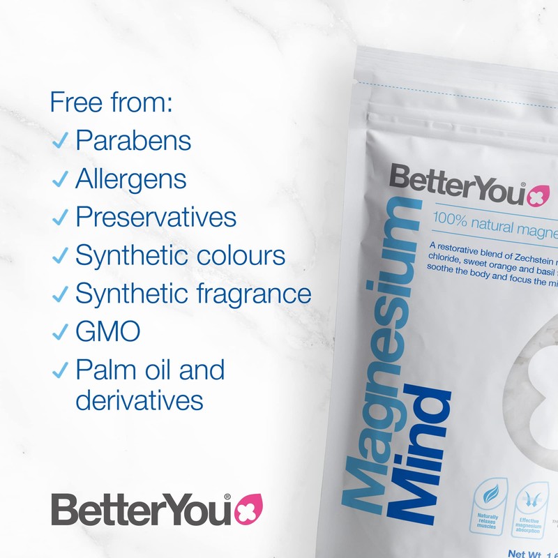 BetterYou Magnesium Mind Bath Flakes, Blend of Pure Zechstein Magnesium