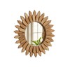 VETROVUE 20 Inch Brown Boho Wall Decor Sunburst Mirror -