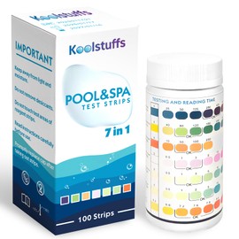 Hot Tub Test Strips, 100 Strips Water Hardness Test Kit, 7 in 1 SPA Test Strips for Hot Tub, Pool Test Strips for pH, Chlorine, Alkalinity, Bromine, Hardness, Cyanuric Acid