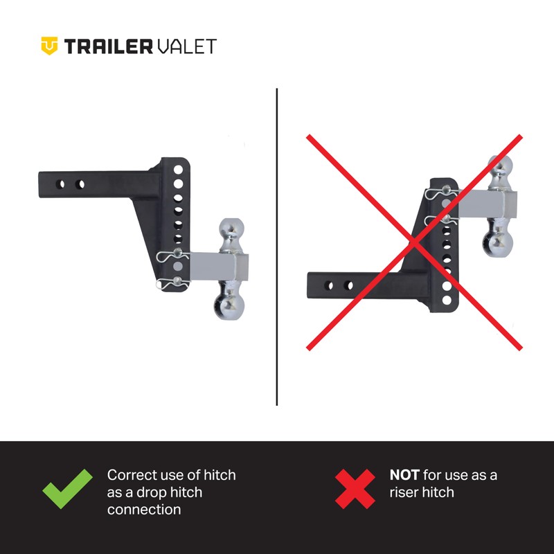 Trailer Valet Blackout Adjustable Drop Hitch – 14,000 lb Capacity
