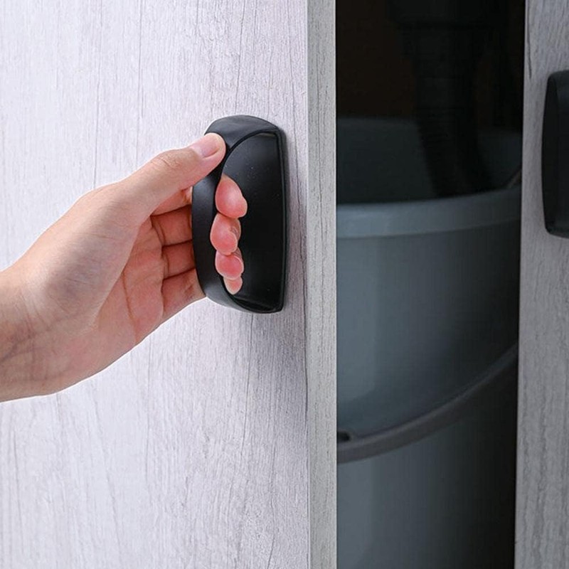 Adhesive Handle, 2 Pcs White Self-Stick Wardrobes Handles Helper with
