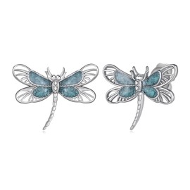 Dragonfly Earrings 925 Sterling Silver Turquoise Dragonfly Stud Earrings Animal Jewelry Gifts for Women