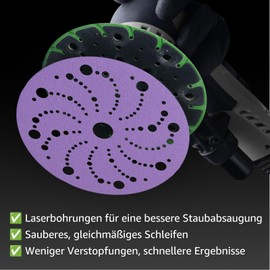 Porous Sanding Discs 150 mm 150 Grit Sandpaper Blue Ceramic Sanding Discs Pack of 50 Random Orbital Sandpaper Sandpaper for Wood, Metal and Cars