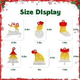 Christmas 60pcs Mini Pop It Keychain Fidget Toys, Mini Pop Bubble Christmas Fidget Toy,Silicone Mini Pop Toys Fidget Keychain Relieve Anxiety Stress Fidget Toy