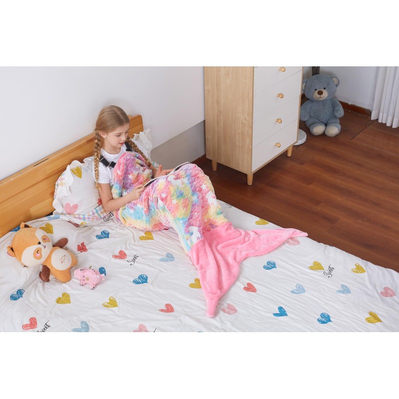 Catalonia Classy Glow in The Dark Mermaid Tail Blanket, Soft