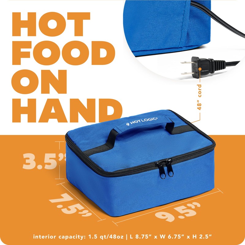 HOTLOGIC Mini Heated Lunch Box - Portable Electric Food Warmer