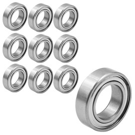 Namvo Pack of 10 Roller Bearings, Long Plate Bearings, Roller Bearings for ABEC, Smooth Sealed Bearings for Skates, Skateboards, Scooters (8mm x 14mm x 4mm)