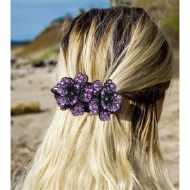 5 Pcs Double Flower Rhinestone Hair Clips fancy decorative hair clip hair accessories for women crystal hair barrettes hair decorations women thick hair (Japanese Style)