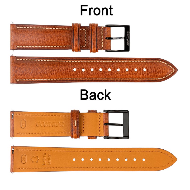 Gomvadr Leather Watch Strap Vegetable Tanned Top Grain Leather Strap,