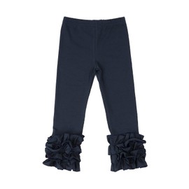 HOOLCHEAN Leggings de algodón con volantes para bebés y niñas pequeñas, marino, 3-6 Meses