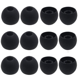 BLLQ 12PCS Large Size Replacement Ear Tips Earbud Eartip Ear Cap Ear Bud Tip for Powerbeats Pro, BeatsX, Senso, TOZO, Sony & Other Inner Hole 3.8mm Earbud in-Ear Headphones,Black,L