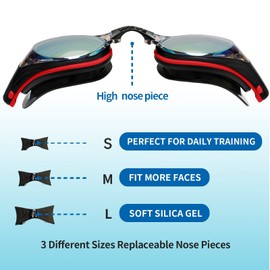 WAVE Myopic Swimming Goggles, No Leakage, Anti-Fog, UV Protection, Nearsighted Swimming Goggles