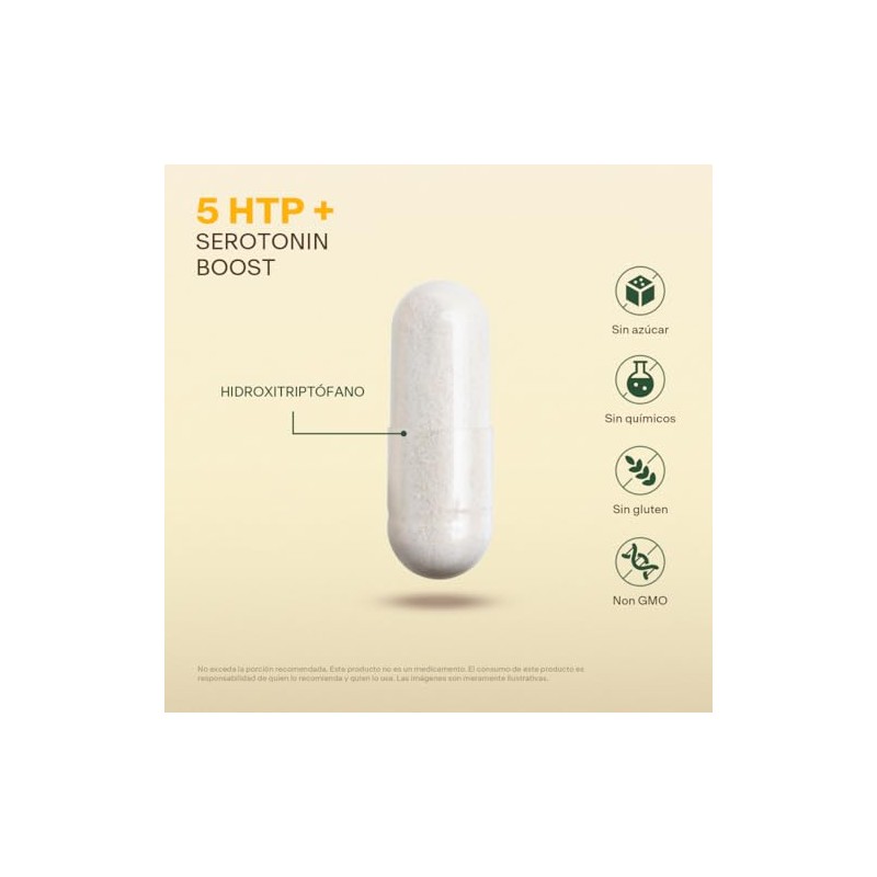 Htp Hidroxitriptofano 120 Capsulas 500mg Meses Vitalbotanics Multivitaminico Suplementos Alimenticios