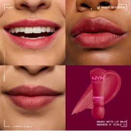 NYX PROFESSIONAL MAKEUP Smushy Matte Lip Balm, Tinted Lip Moisturizer with Soft, Matte Finish - Squeeze N' Sizzle (Cherry Red)