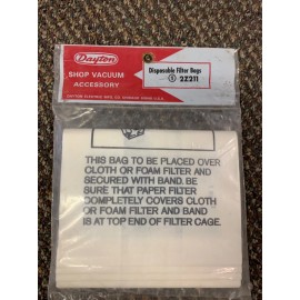 Dayton wet dry shop vac 2Z211A disposable Filter Bags 5/pkg