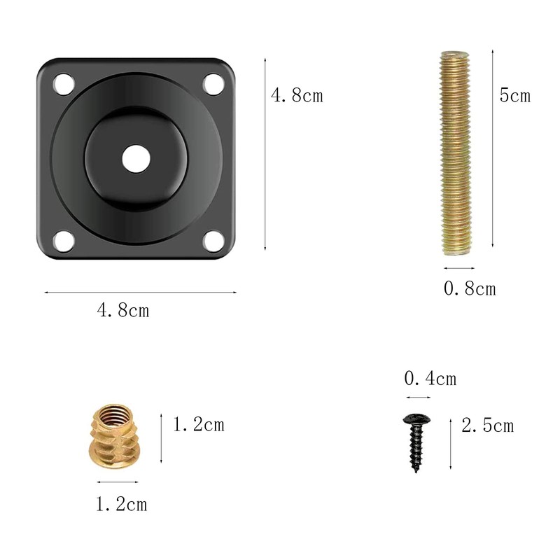 Floatdream Pack of 8 Leg Mounting Plates, Furniture Mounting Plates,