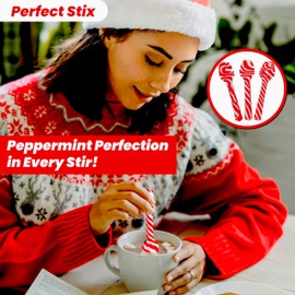 Perfect Stix Christmas Candy Cane Peppermint Spoonz.Edible Stirring Beverage Spoonz. Hot Chocolate Cocoa Tea Coffee Cocktail.Holiday Christmas Spoonz. Pack of 12 Spoonz.