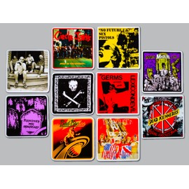 Punk Sticker Pack (10 Stickers) SET 16 circle jerks germs hardcore punk rebel vintage record scene style skull photo pet sematary anarchist thrash badge anti system noise loud raw protest art stickers