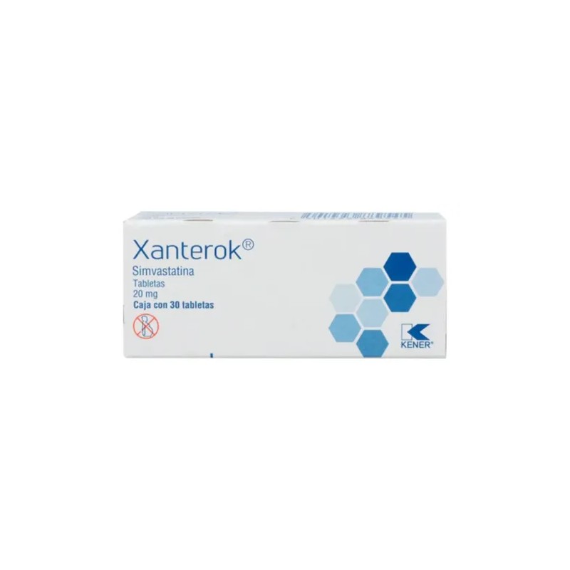 Xanterok Simvastatina 20 Mg Caja con 30 Tabletas Kener