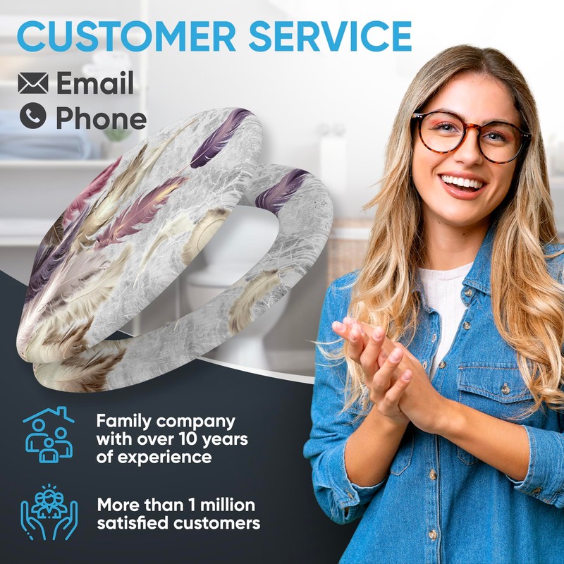 Sanilo Soft Close Toilet Seat ELONGATED, Quiet and Slow Close