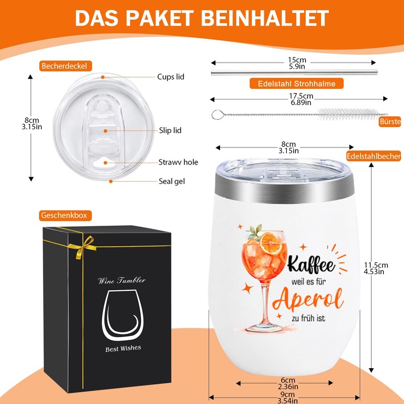 YYSWSAKY Aperol Stainless Steel Wine Cup, Wine Gifts - 12