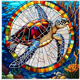 Sea Turtle Stickers, 11in Window Decals for Ocean Turtle Vinyl Waterproof Wall Stickers, Christmas Sea Animals Window Decals Beach Ocean Sticker