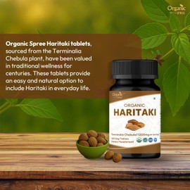ORGANIC SPREE HARITAKI 120 Tablets | Terminalia Chebula (Haritaki) | USDA Organic Certified | Organic and Natural 120tab (1)