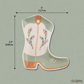 Karma, Calico Trinket Tray, Ceramic Jewelry Dish, Shaped Trinket Tray, Decorative Ceramic Trinket Dish, Jewelry Dish Tray for Rings, Boot