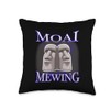 Mewing Moai LooksMaxxing Throw Pillow