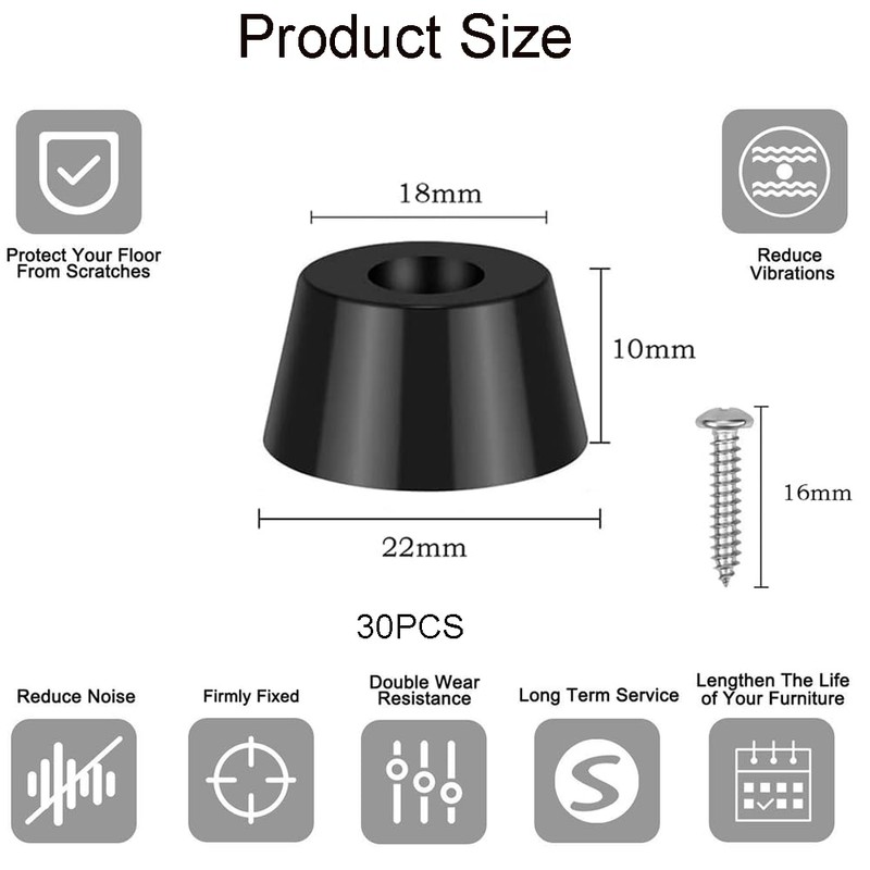 RXKFIGX Pack of 30 Rubber Feet Chopping Boards Rubber Buffer