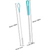 WOONEKY 4 Piezas Cepillo para Lavar Popotes Azul de Nylon,
