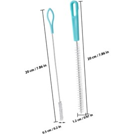 WOONEKY 4 Piezas Cepillo para Lavar Popotes Azul de Nylon, Flexible