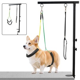 Dog Grooming Table Arm for Small Dogs at Home Foldable with Anti-Slip Powerful Metal Clamp,35" Adjustable Height Grooming Arm, Suitable for Small & Medium Pets (Grooming Table Not Included)