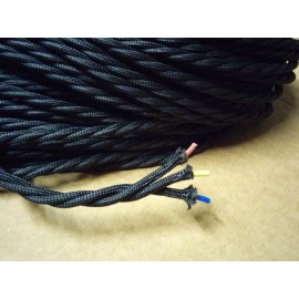 Simple Vintage Lighting 10 ft Vintage 3-Wire Twisted Cloth Covered Wire Antique Pendant Lamp Cord Black