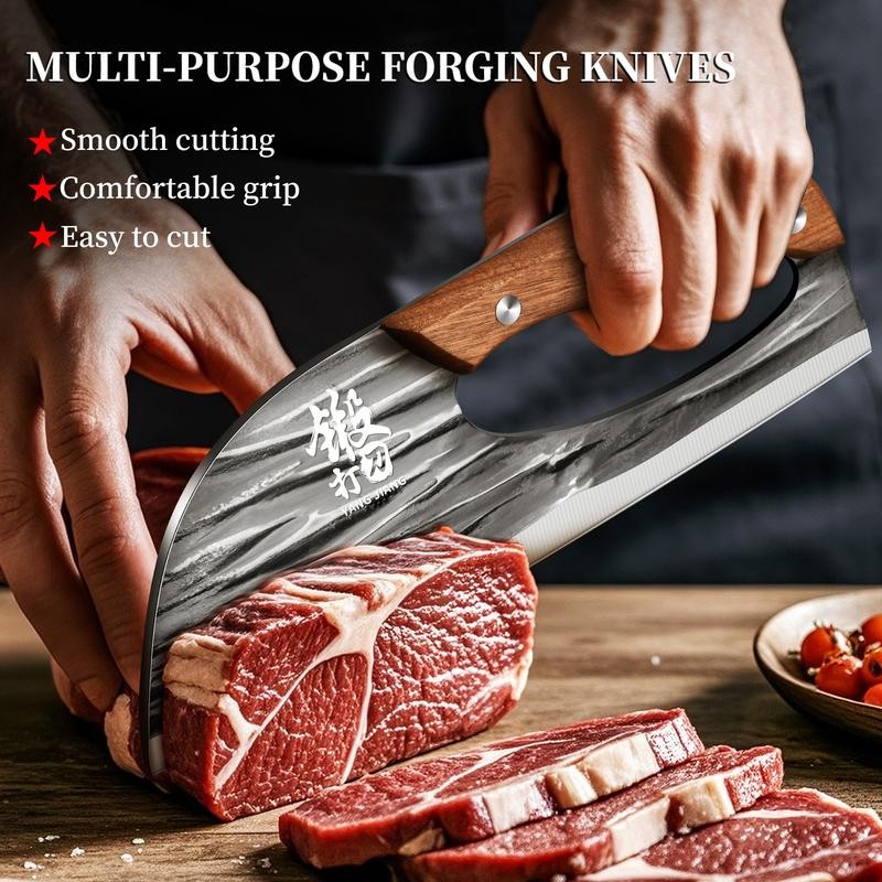 Rusted, Labour-Saving Full-Bladed Chopper Knife - Ergonomic Design for Cooking