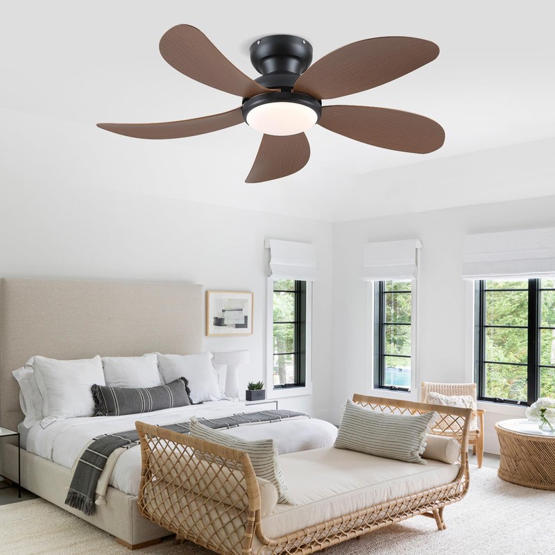 PHORUS Low Profile Ceiling Fans with Lights and Remote,42" Small