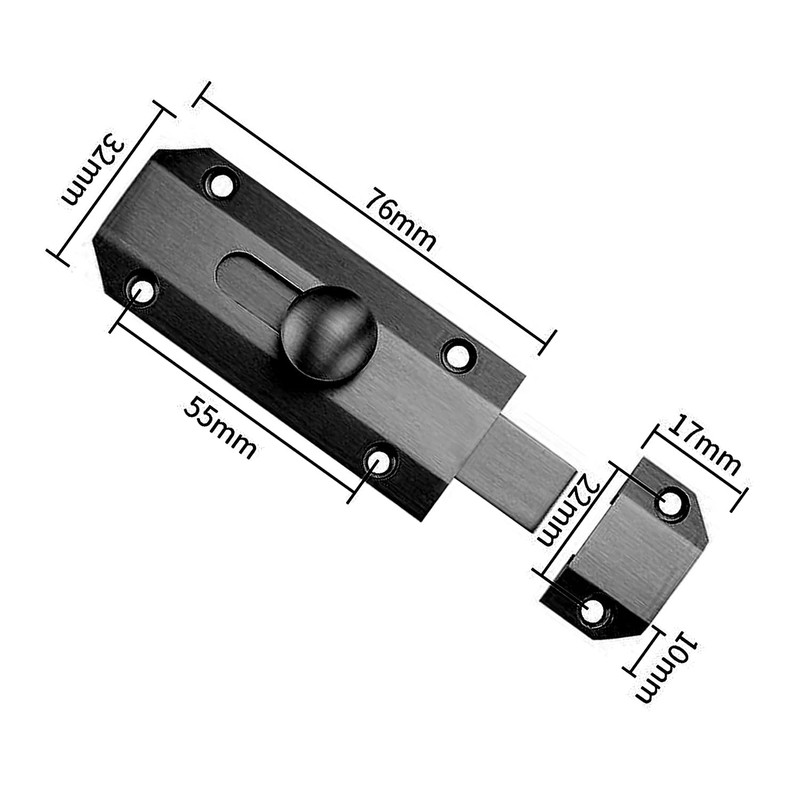 Reccisokz 1Pc Thick Pure Brass Slide Barrel Door Bolt Heavy