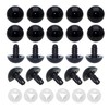 BESTCYC 1Box(200Pcs) 18mm Spiral Solid Black Plastic Safety Eyes DIY