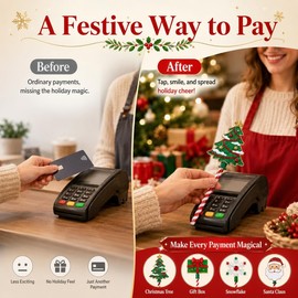 Christmas Magic Payment Wands Contactless Payments Stick, Tap to Pay Credit Card Magic Wands, Christmas contactless payment wand, Tap to Pay with Christmass Charm for Cafes, Bars Small Business