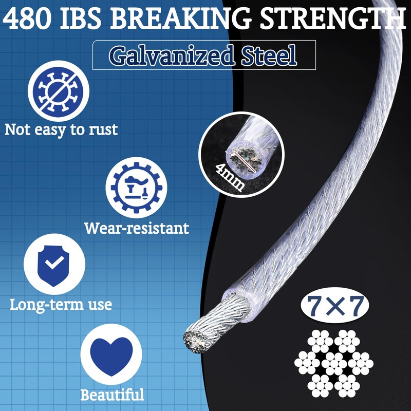 Threlaco Adjustable 3 Way Down Guy Wire Kit Guy Ring